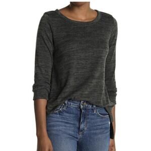 Forgotten Grace Women's Brushed Hacci Pullover Tunic Top Small Hunter Green NWT